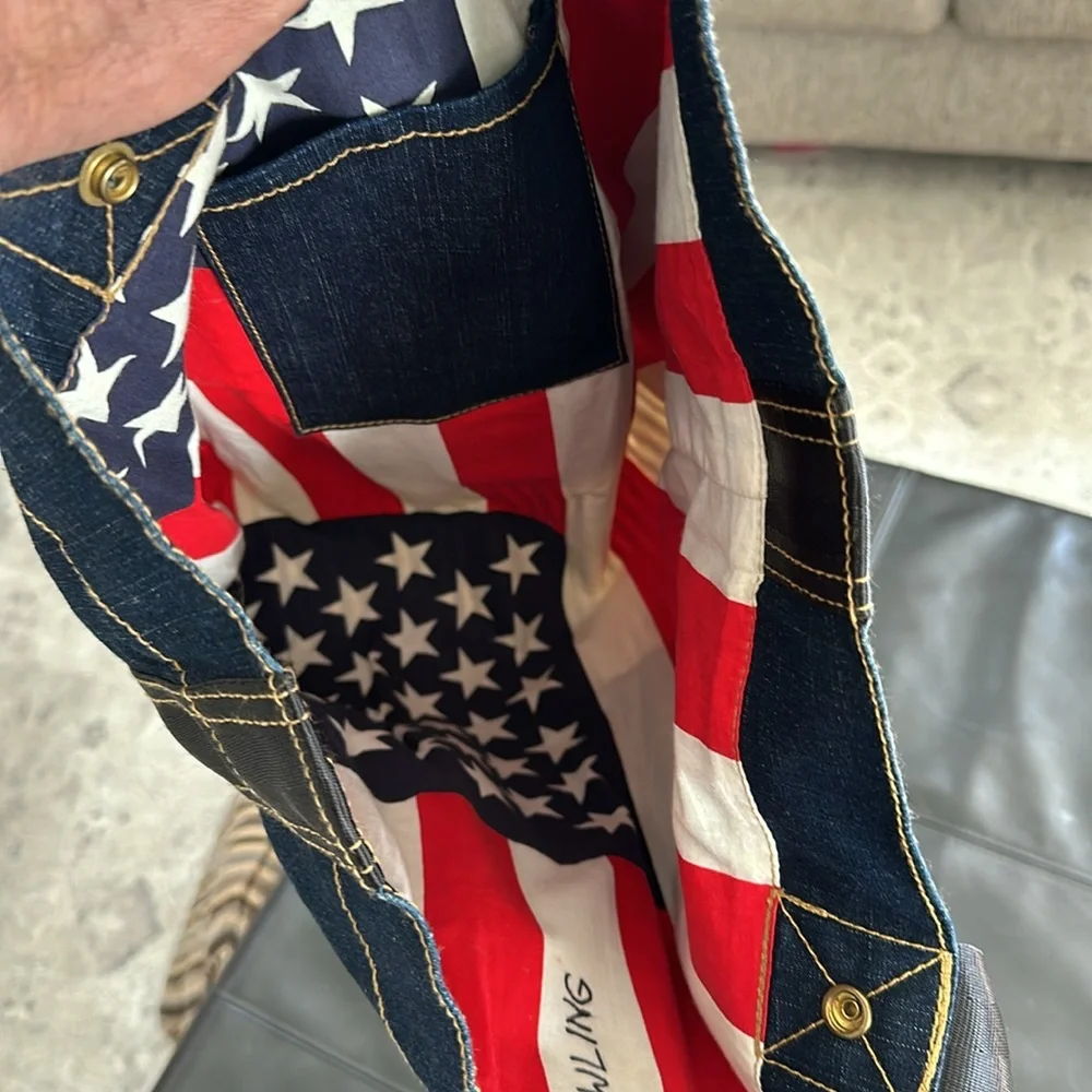 Motor City Denim Company denim tote shoulder bag - Picture 7 of 11